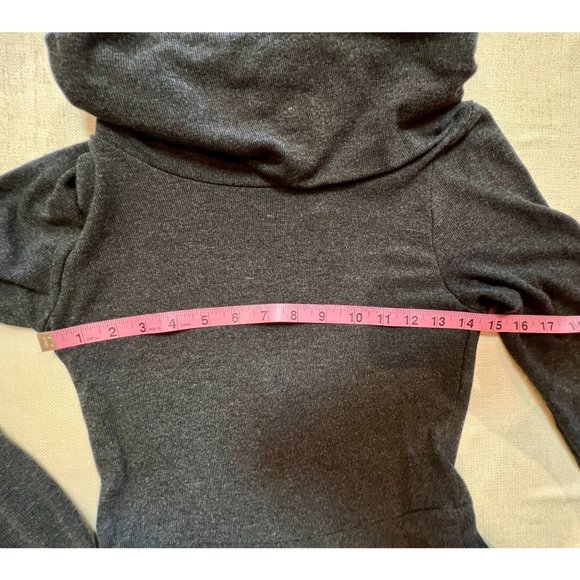 GO Couture Fit & Flare Cowl Neck Sweater Dress Gray Long Sleeve USA Large NWOT - Picture 7 of 10